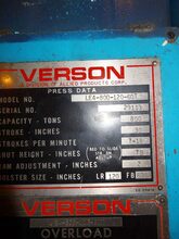 1988 VERSON LE4-800-120-60T Straight Side Mechanical Stamping Presses | Rygate LLC (3)
