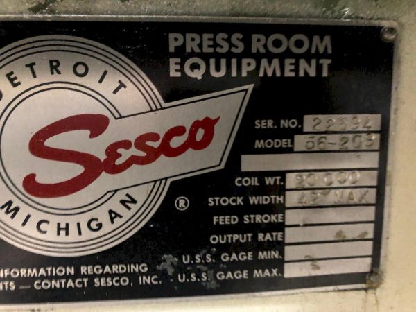 SESCO 47-245/56-209 Coil Cradle & Straightener Combos | Rygate LLC